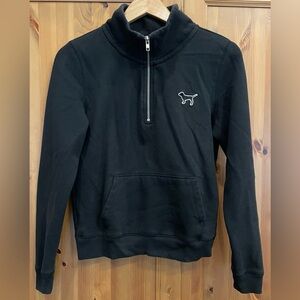 Victoria’s Secret PINK 1/4 zip long sleeve black sweatshirt women’s small